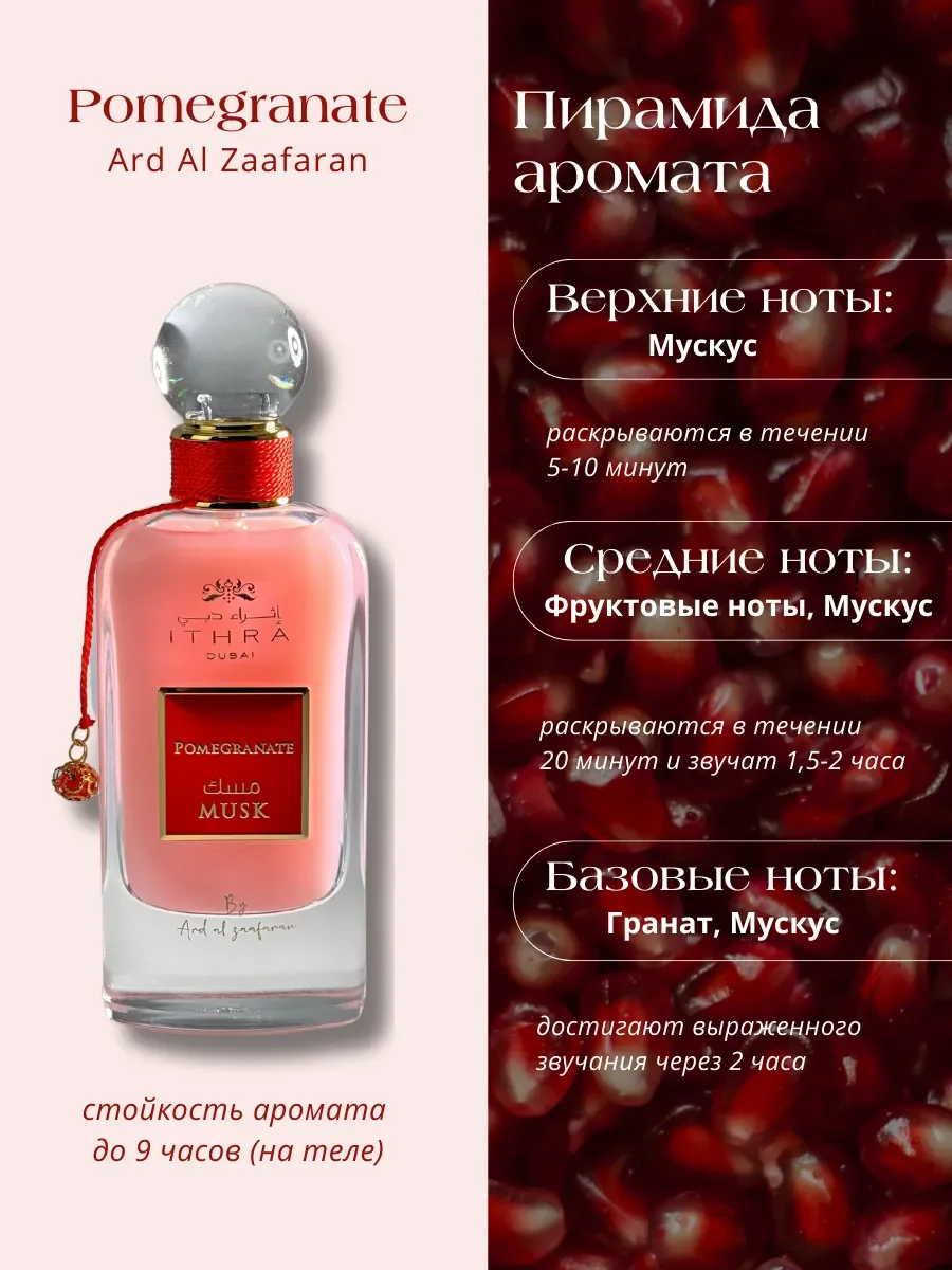 Духи женские арабские ITHRA DUBAI Pomegranat Musk 100 мл - миниатюра 3