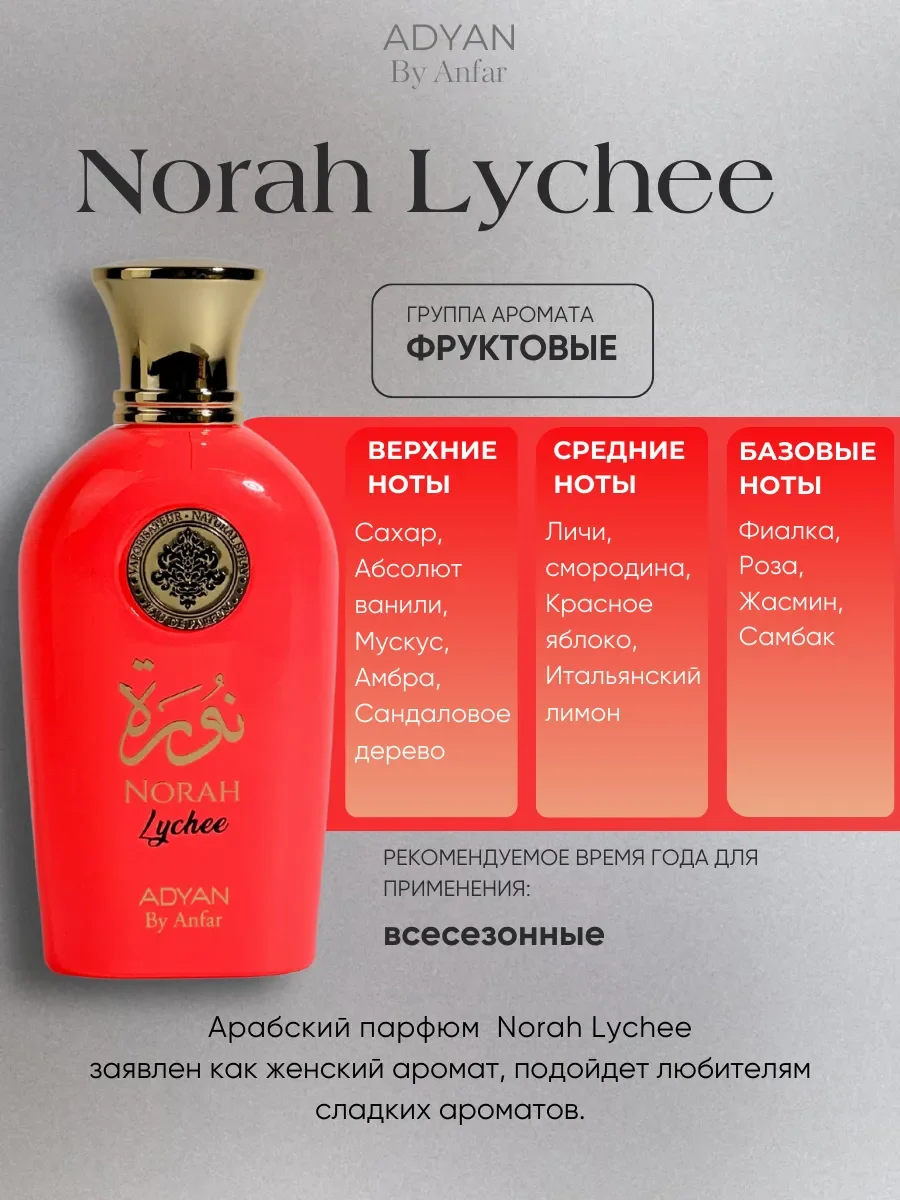 Духи арабские женские NORAH Lychee - миниатюра 2