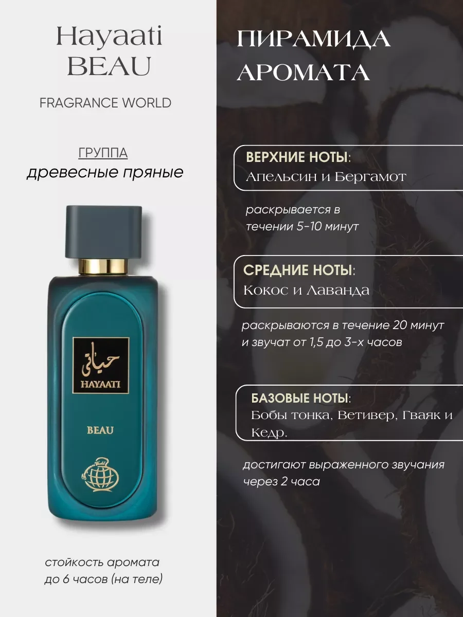 Духи мужские арабские HAYAATI BEAU - миниатюра 2