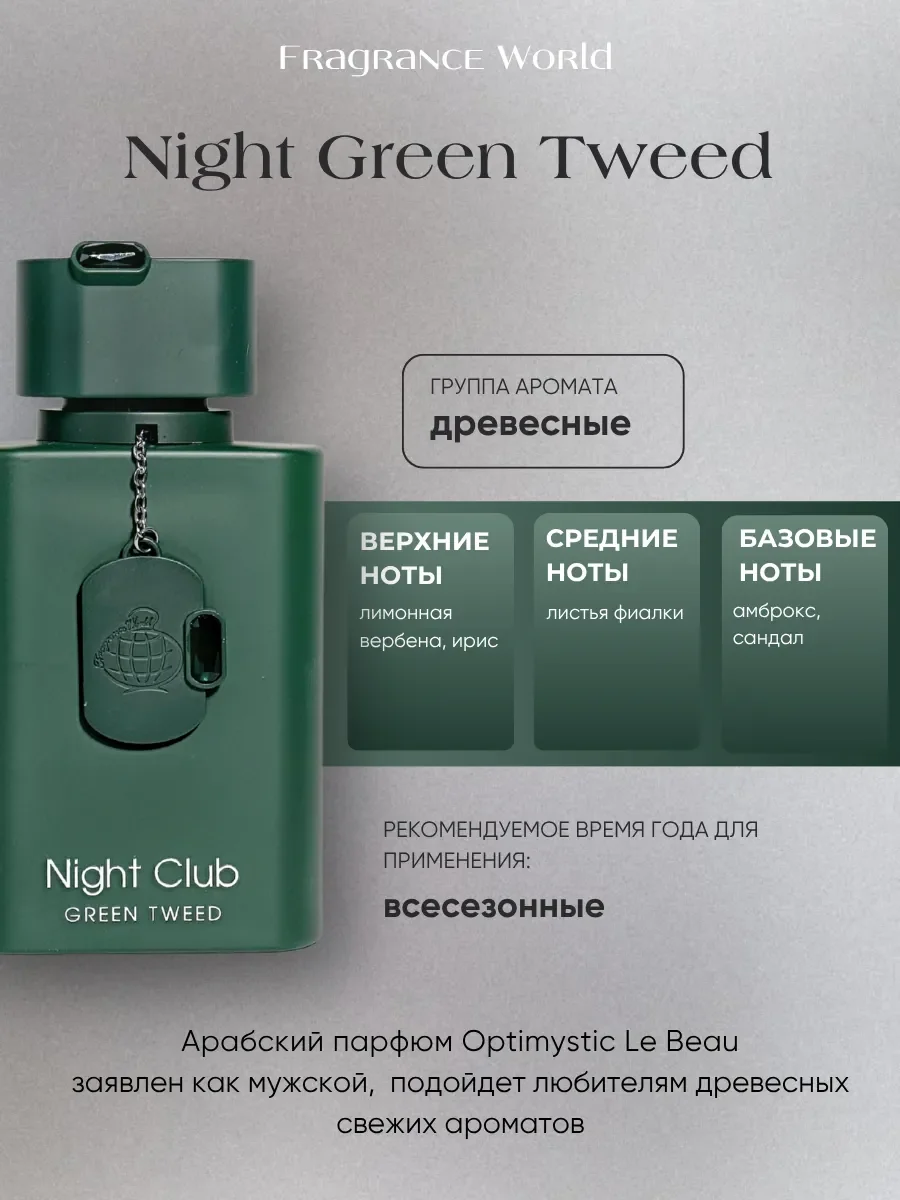 Духи мужские арабские Night Club Green Tweed - миниатюра 2