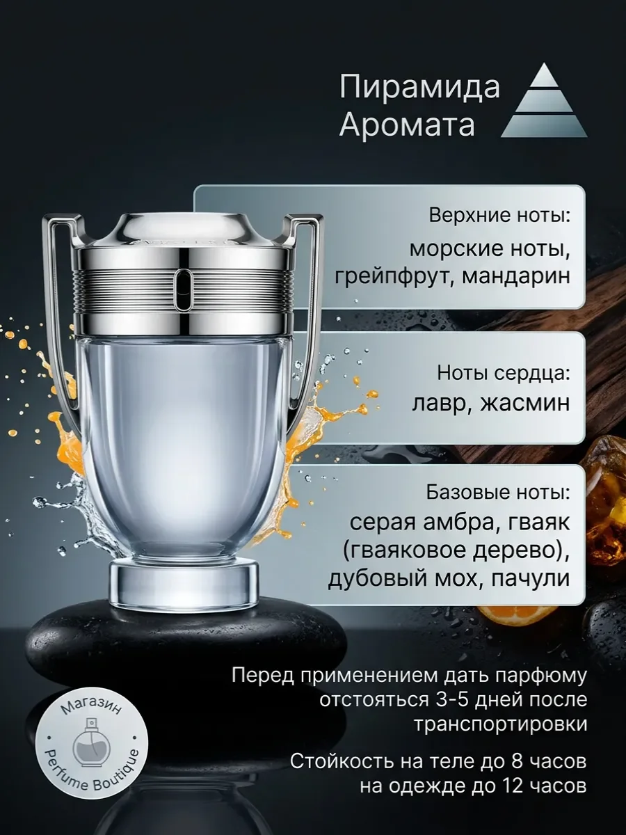 Духи мужские стойкие Paco Rabanne Invictus 100 ml оригинал - миниатюра 3