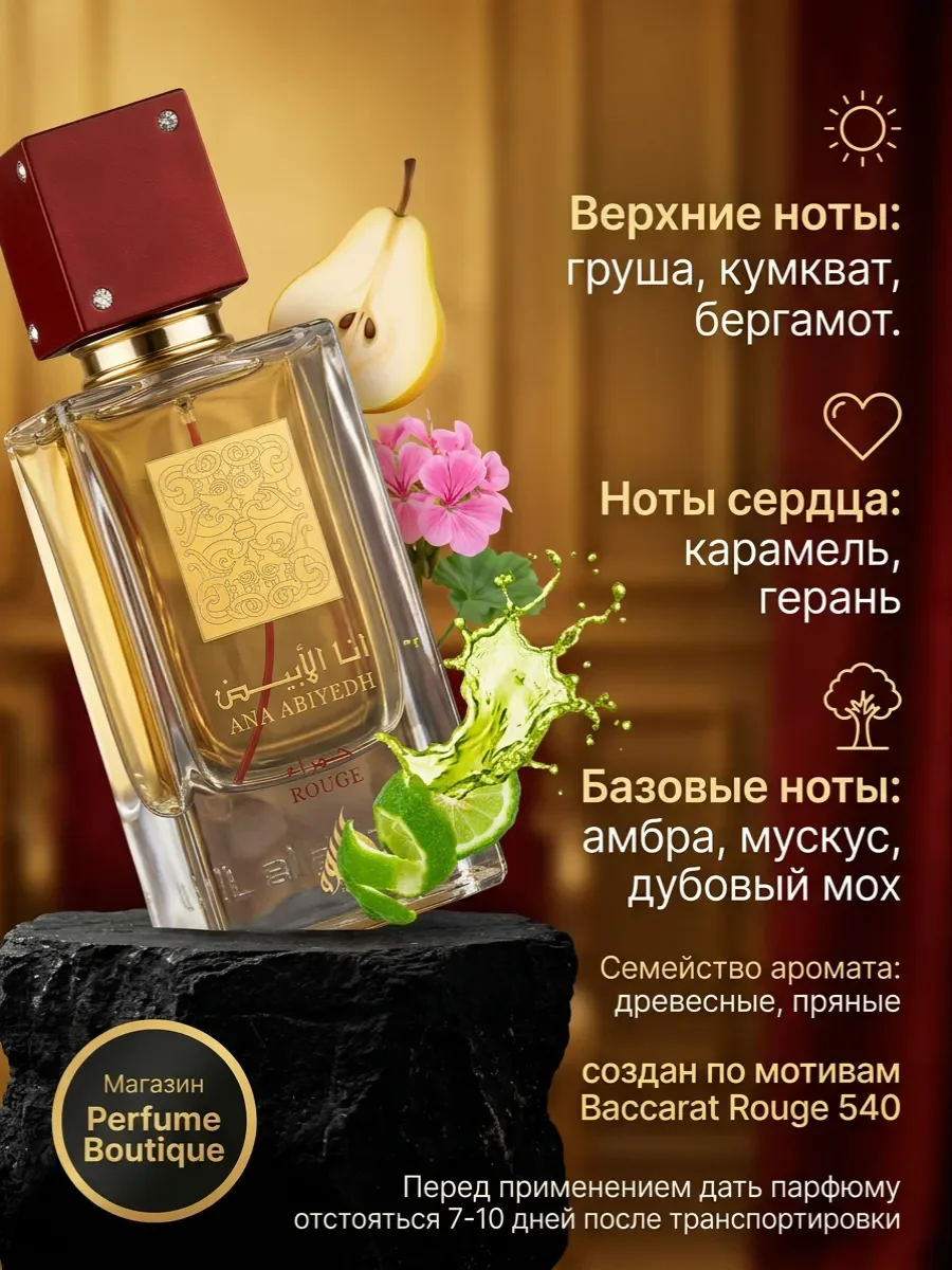 Духи арабские унисекс Ana Abiyedh Rouge от Латтафа 60 мл - миниатюра 2