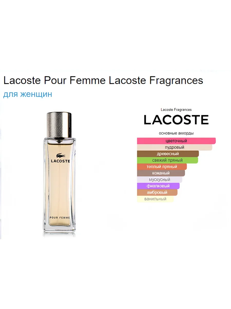 духи женские LACOSTE POUR FEMME 90 мл стойкие - миниатюра 2
