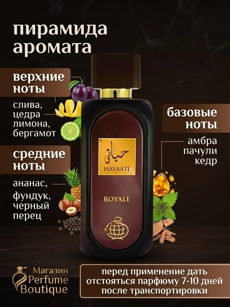 Духи арабские стойкие мужские Hayaati Royale 100мл оригинал - миниатюра 2