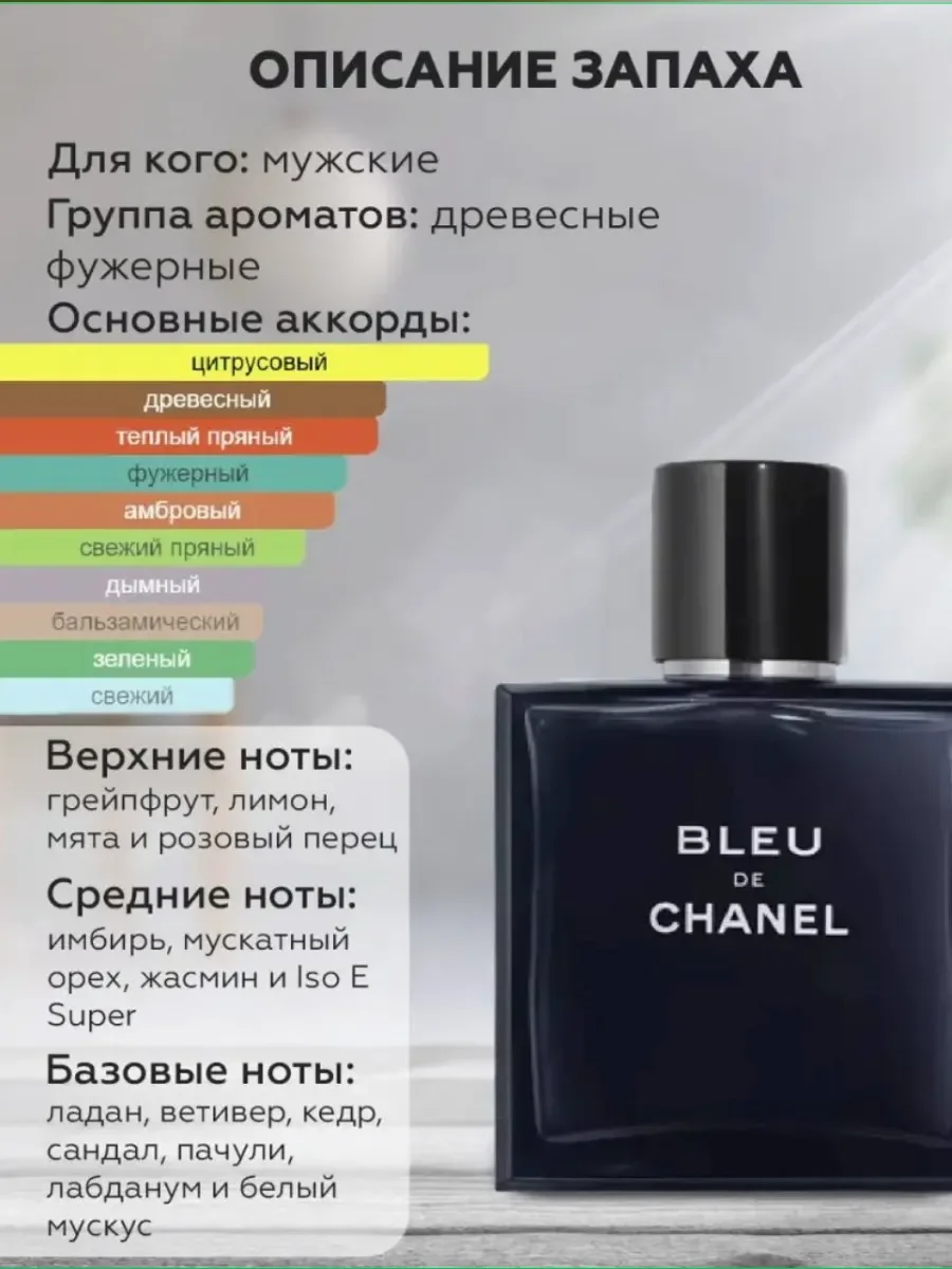Духи мужские Bleu de Chanel Paris 100 ml стойкие - миниатюра 3