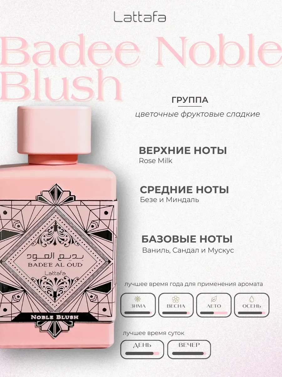 Духи женские арабские Bade'e Al Oud Noble Blush Lattafa - миниатюра 2