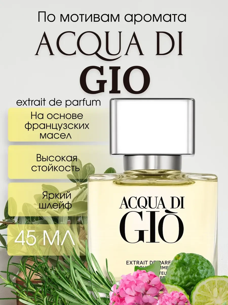 Духи мужские стойкие аква ди джио Acqua di Gio 45 мл - изображение 1