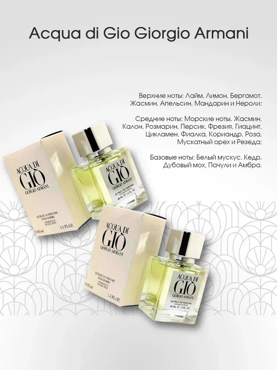 Духи мужские стойкие аква ди джио Acqua di Gio 45 мл - миниатюра 3