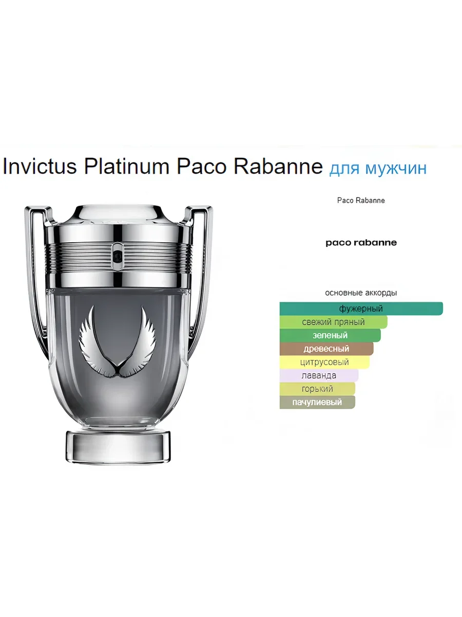 Духи мужские стойкие Paco Rabanne Invictus Platinum 100 ml - миниатюра 5