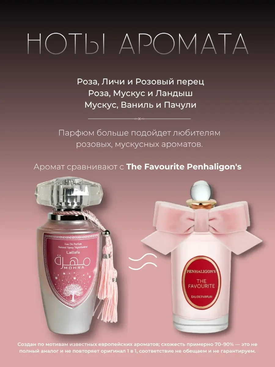 Арабские женские духи стойкие Mohra Silky Rose Lattafa 100мл - миниатюра 3