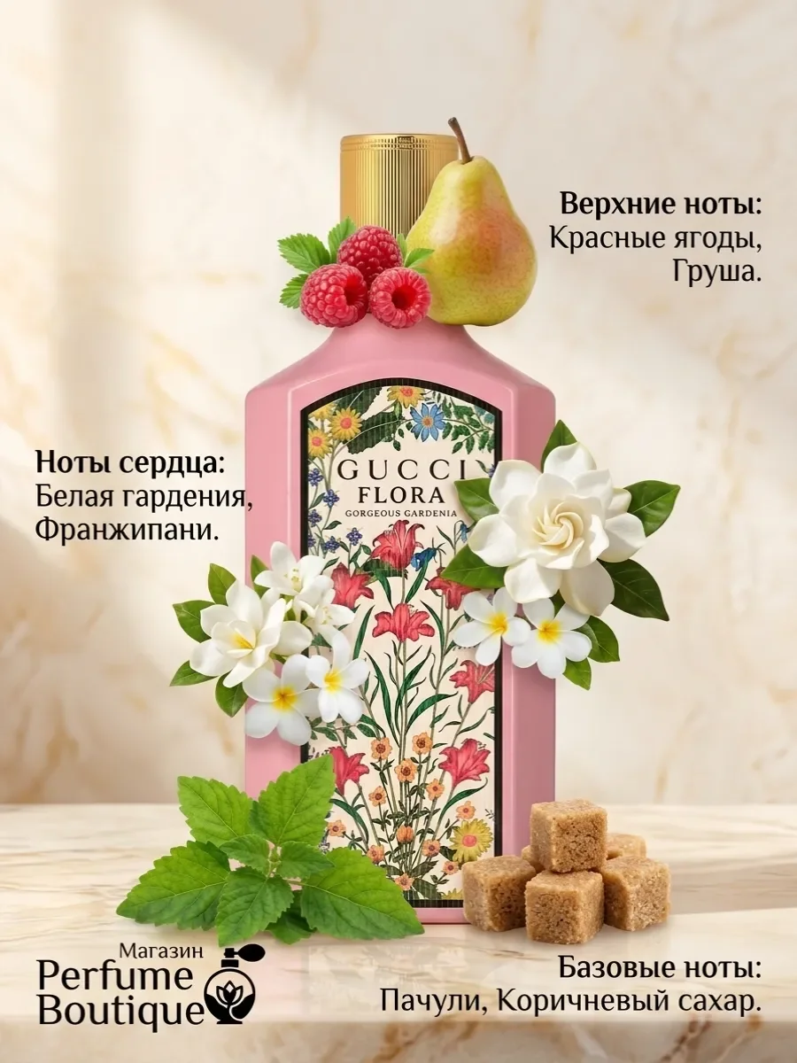 Духи женские стойкие GUCCI Flora Gorgeous Gardenia 100 ml - миниатюра 2