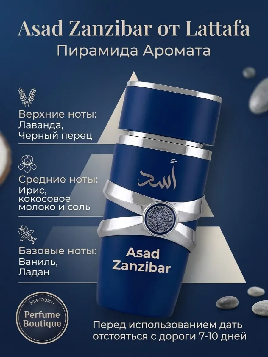 Духи мужские арабские стойкие Asad Zanzibar Латтафа 100 мл - миниатюра 3