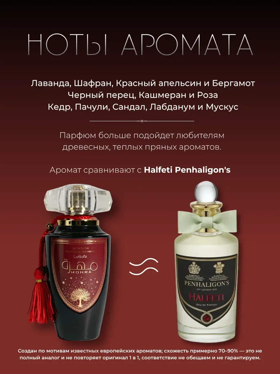 Духи арабские стойкие Mohra от Lattafa 100 мл оригинал - миниатюра 2