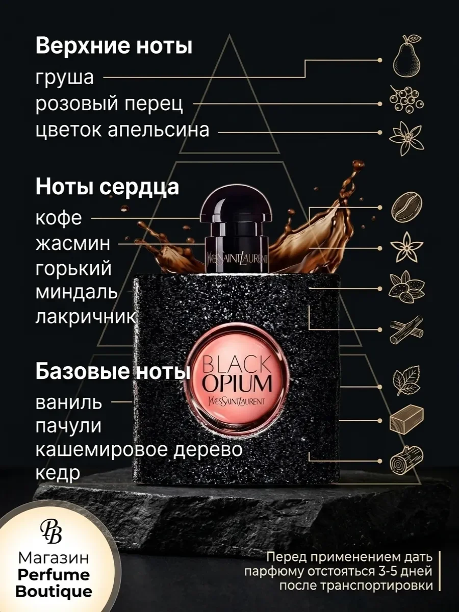 Духи женские Yves Saint Laurent Black Opium 90 мл - миниатюра 3