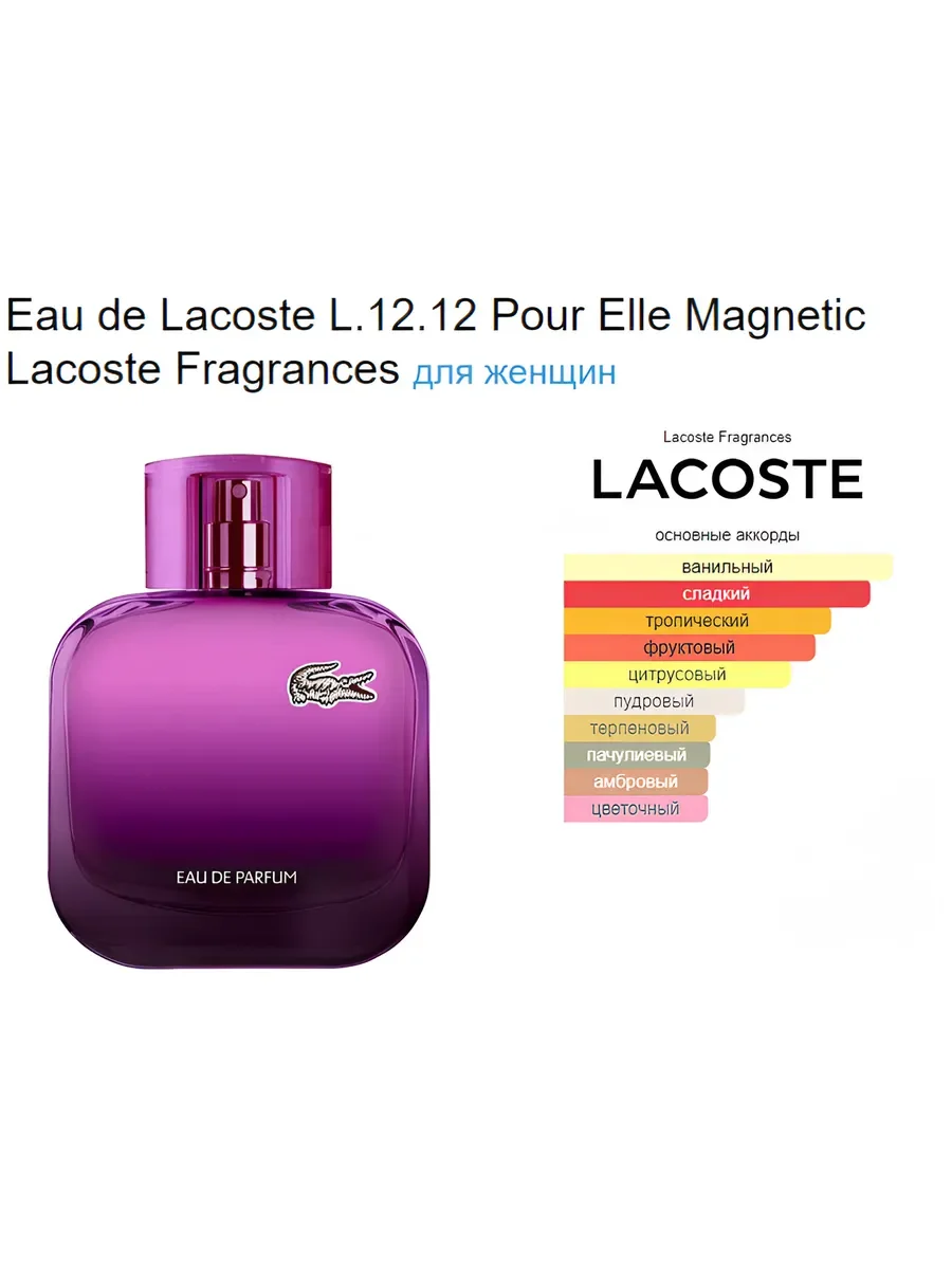 духи женские Lacoste L.12.12 Magnetic Pour Elle 90мл - миниатюра 3