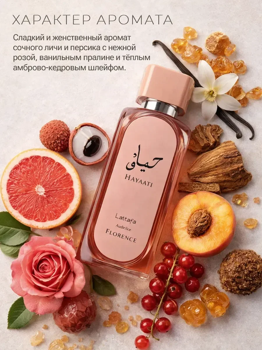 Духи женские Hayaati Florence Латтафа арабские 100 мл - миниатюра 2