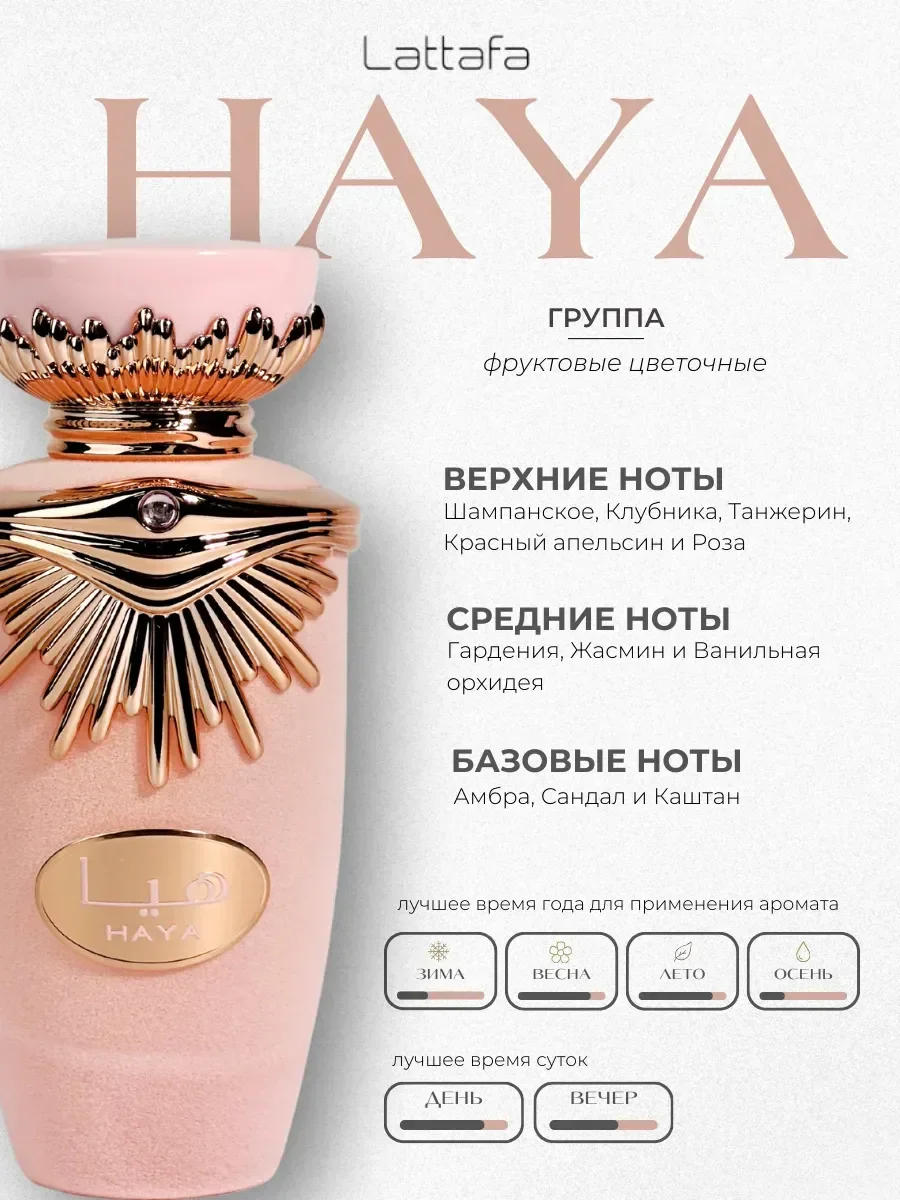 Духи арабские женские стойкие Haya Латтафа 100мл оригинал - миниатюра 2