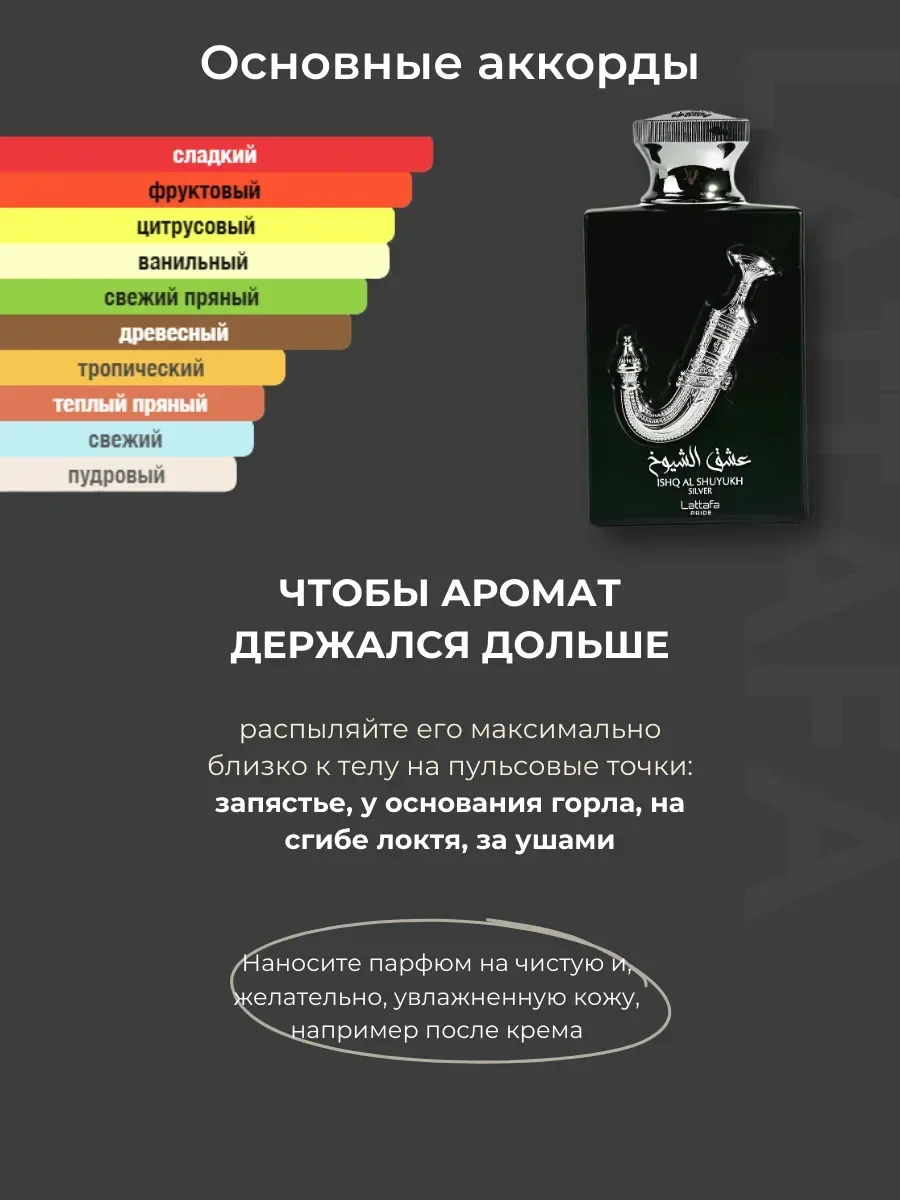 Духи арабские унисекс Ishq Al Shuyukh Silver Lattafa 100мл - миниатюра 5