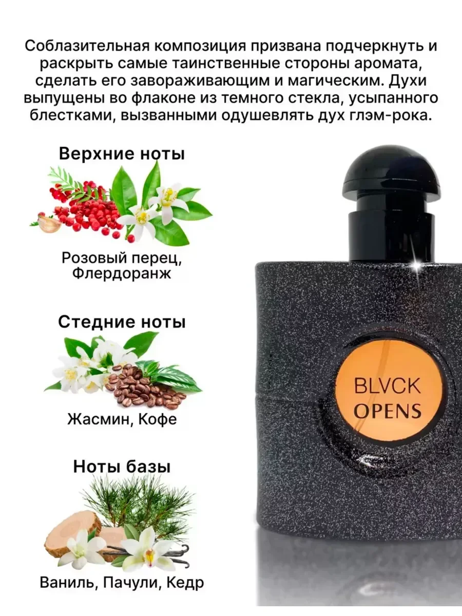 Духи женские по мотивам Black Opium 50мл - миниатюра 4