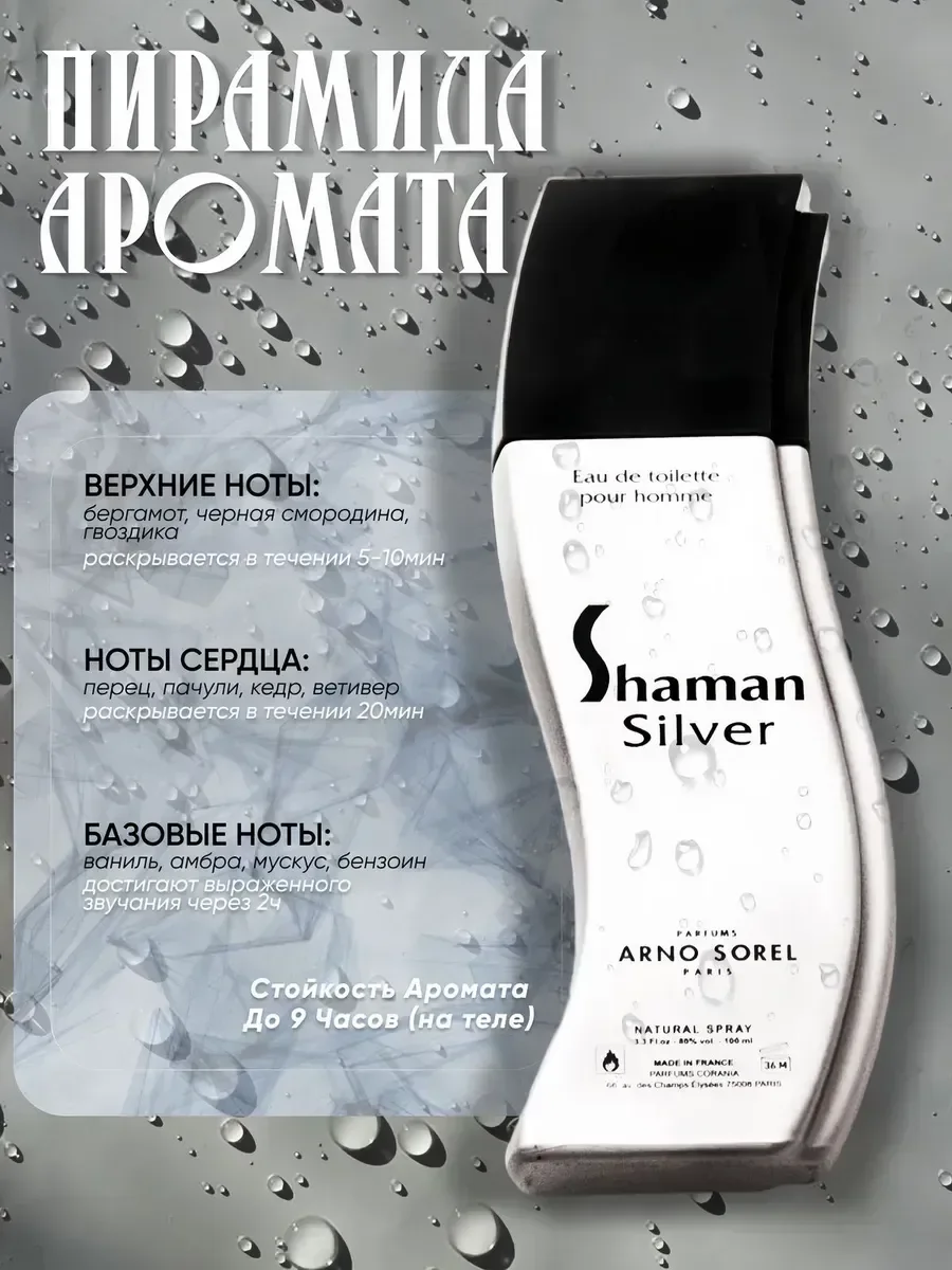 Духи мужские Shaman Silver 100мл - миниатюра 2