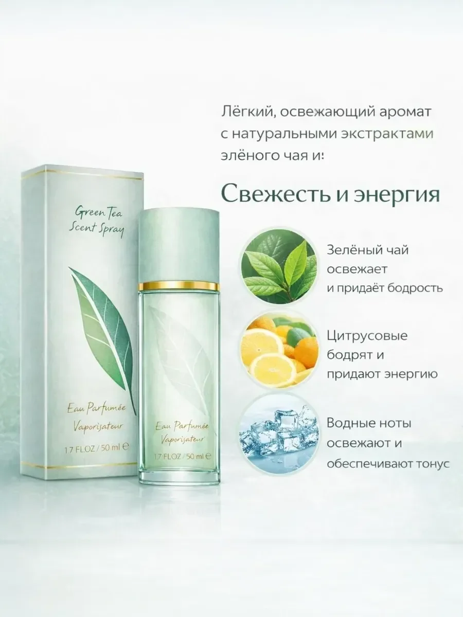 Духи Green Tea, Зеленый чай 50мл - миниатюра 2