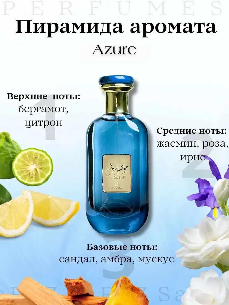Арабские духи мужские Mousuf Azure - миниатюра 3
