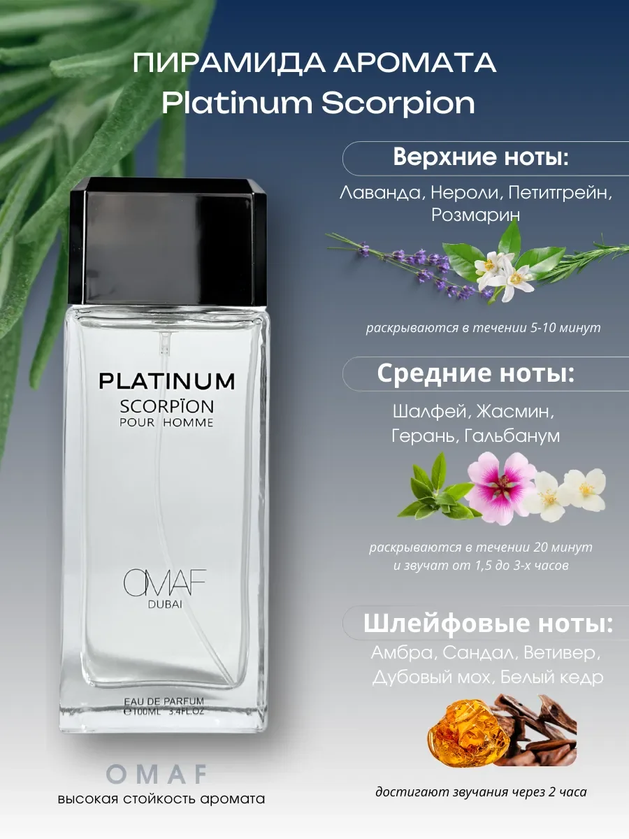 Духи мужские арабские Omaf Platinum Scorpion - миниатюра 2