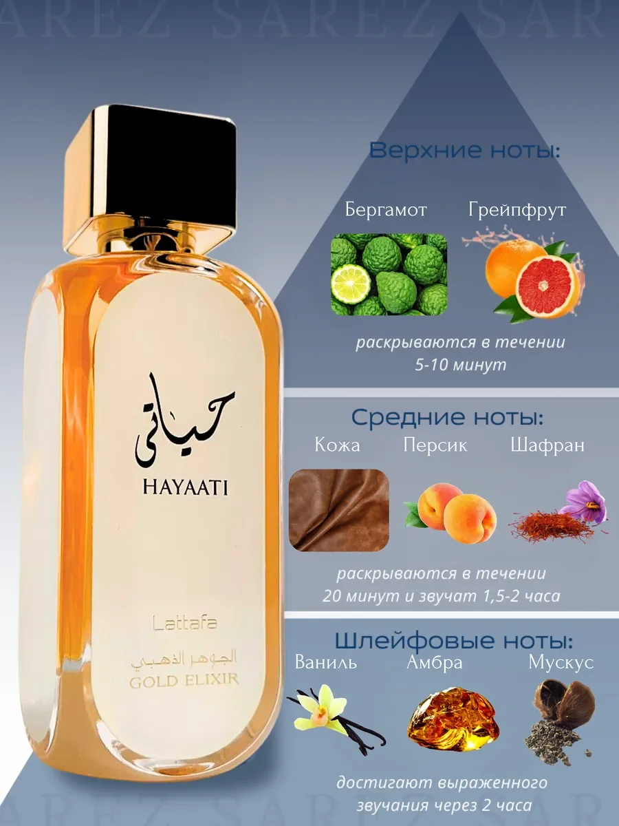 Духи унисекс арабские Hayaati Gold Elixir 100 мл - миниатюра 5