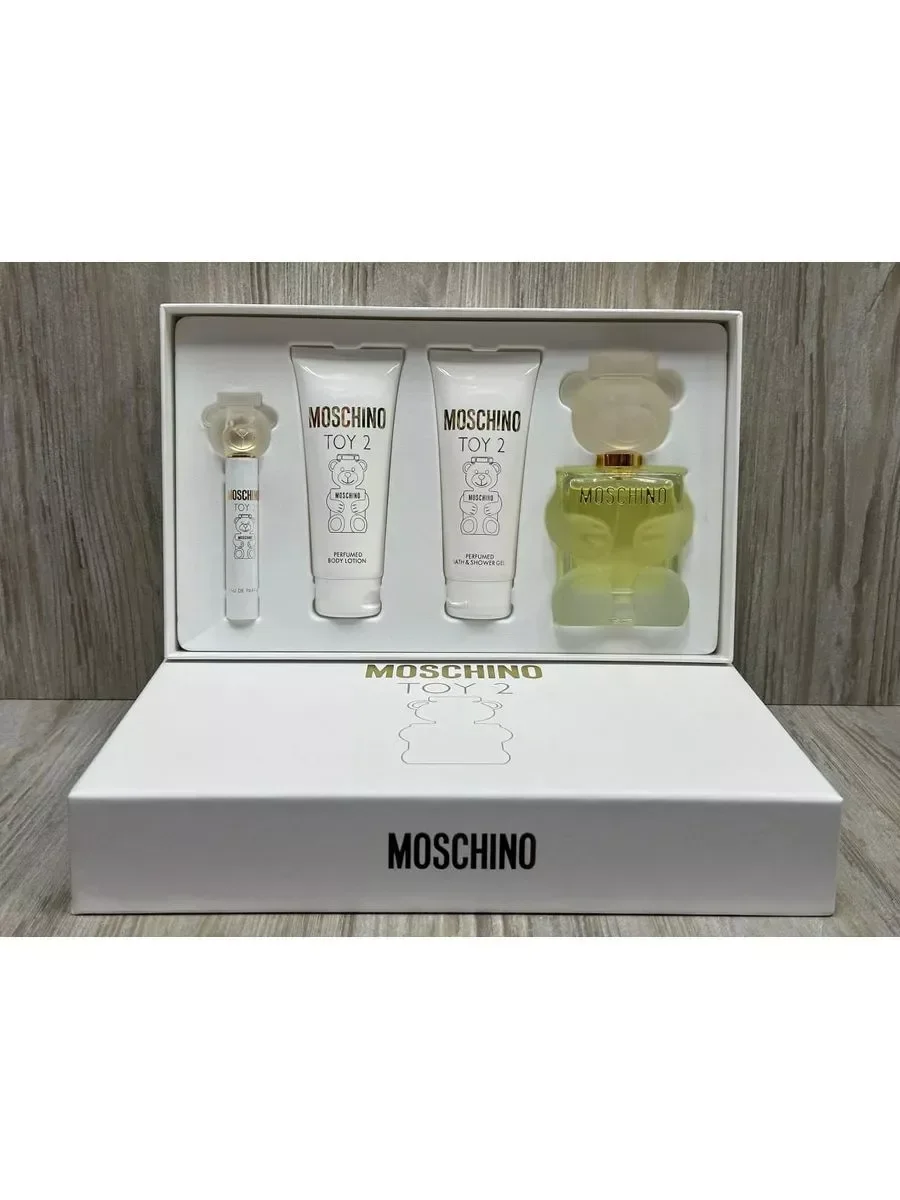 набор Moschino toy 2 4в1 духи подарочный мишка белая - миниатюра 2