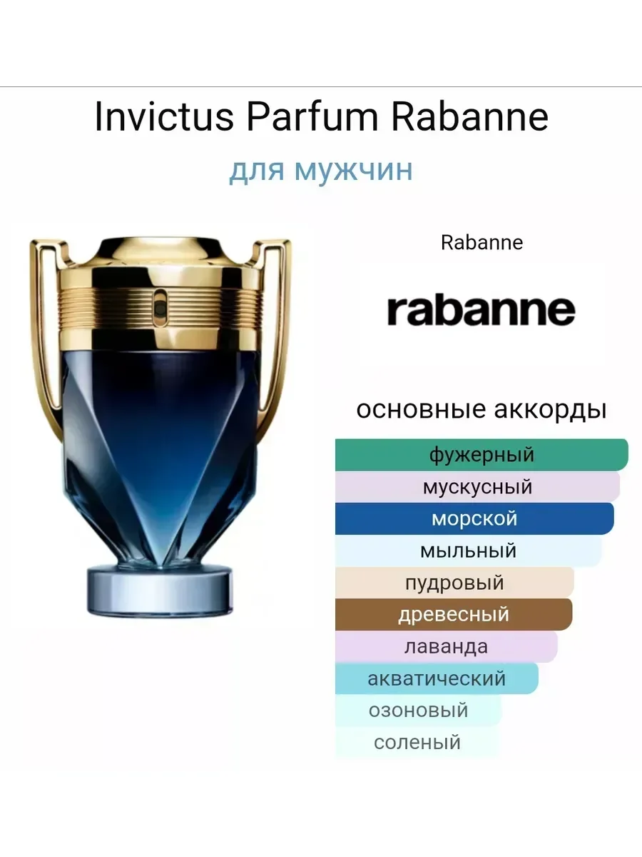 Мужские духи Invictus Parfum Rabanne 100мл - миниатюра 2