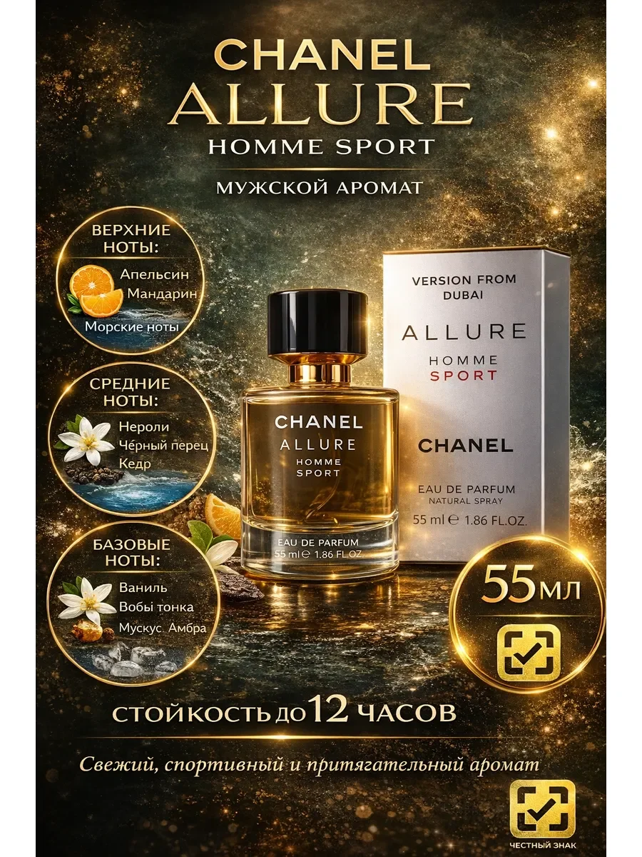 Духи мужские тестер chanel аллюр хоум спорт 55 мл - изображение 1