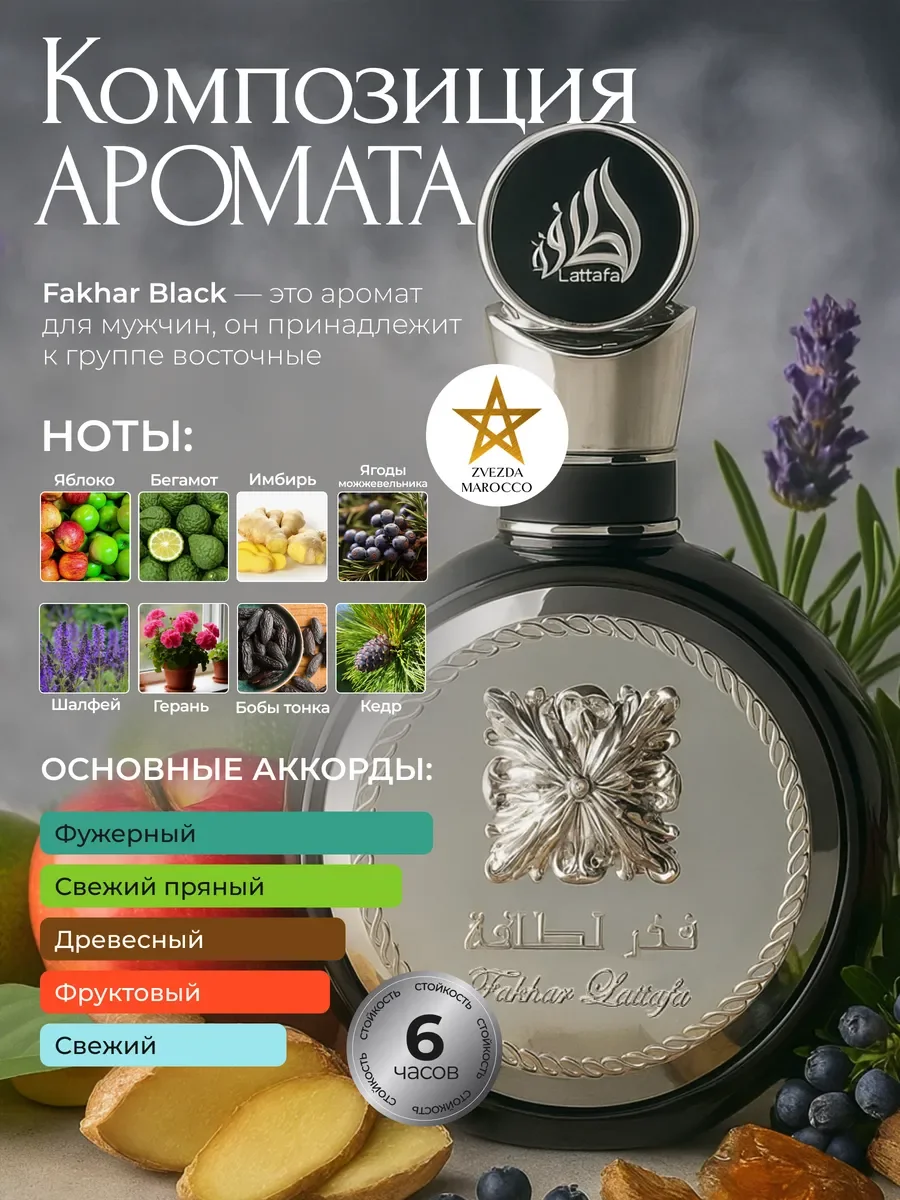Арабские духи мужские Fakhar Men Black Фахар Блэк 100 мл - миниатюра 2