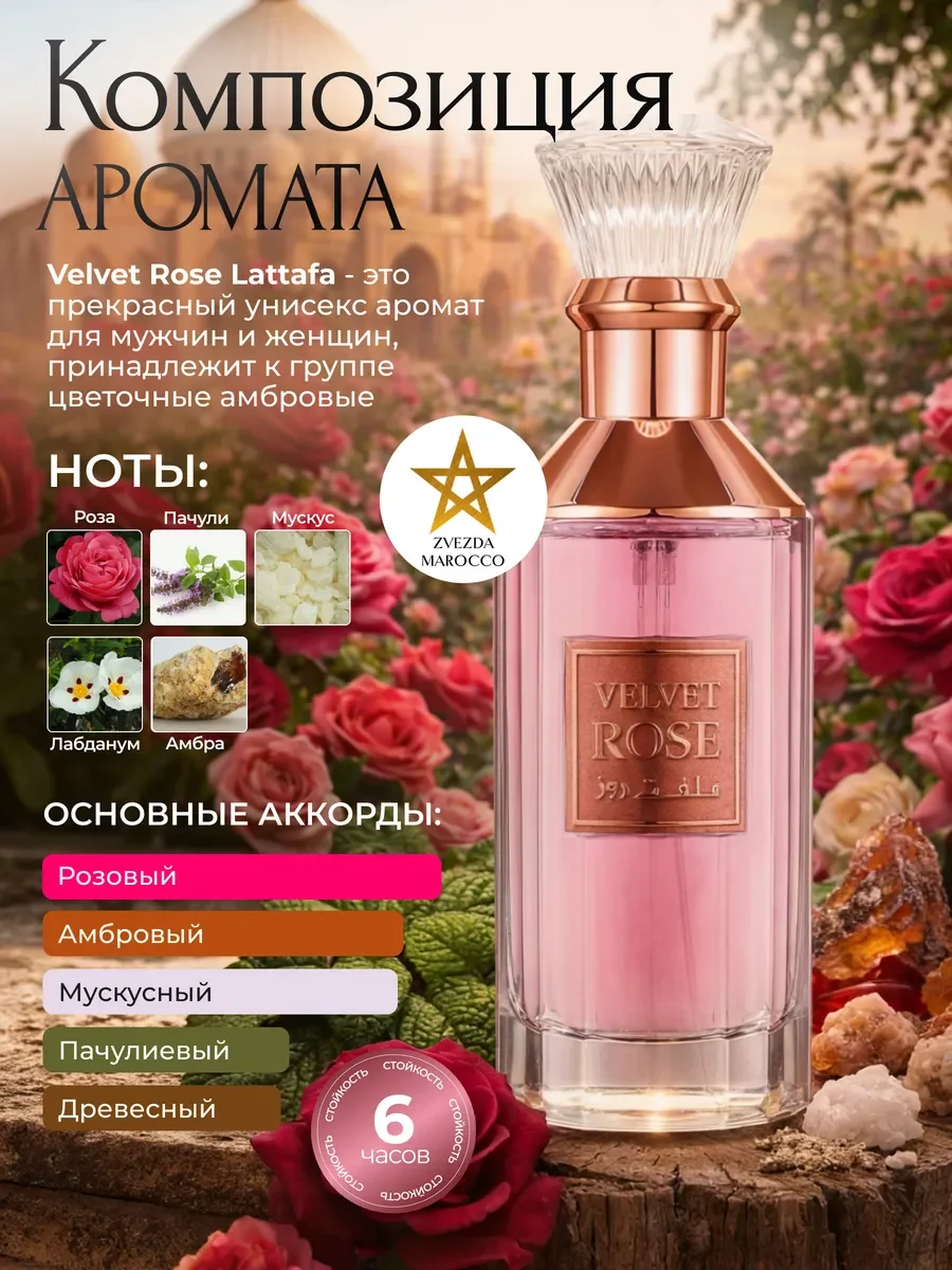 Арабские Духи Lattafa Velvet Rose Вельвет Роз 100 мл - миниатюра 2