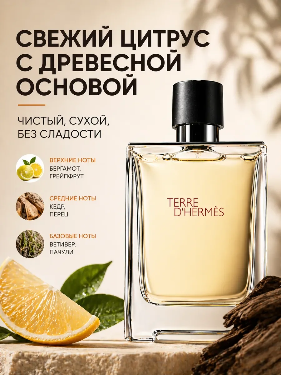 Мужские духи Terre d’Hermes Гермес 100мл - миниатюра 3