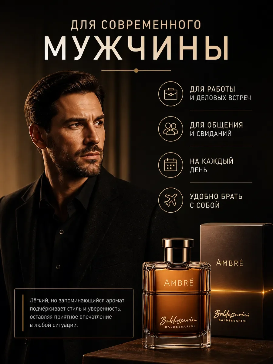 Baldessarini Ambr? амбре мужской парфюм 90 мл - миниатюра 3