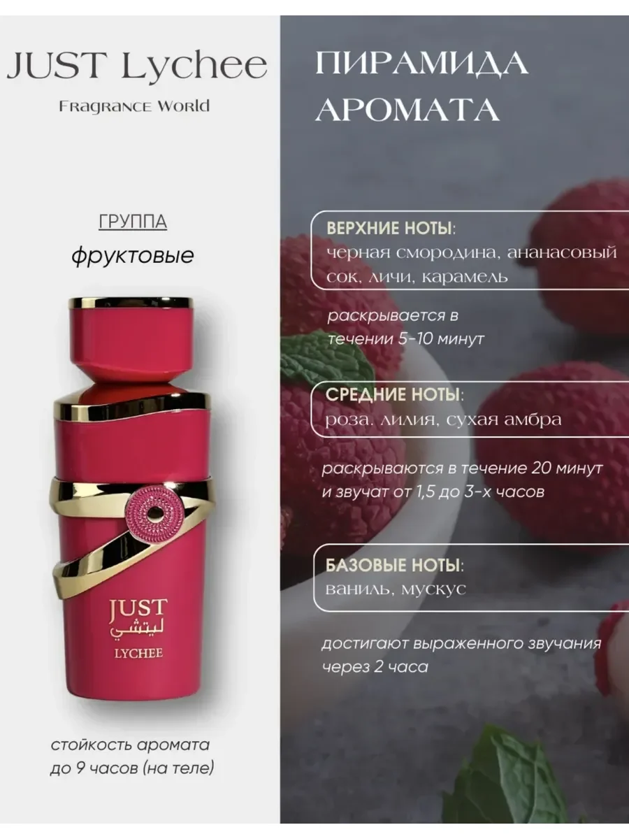 Духи женские арабские JUST LYCHEE - миниатюра 5