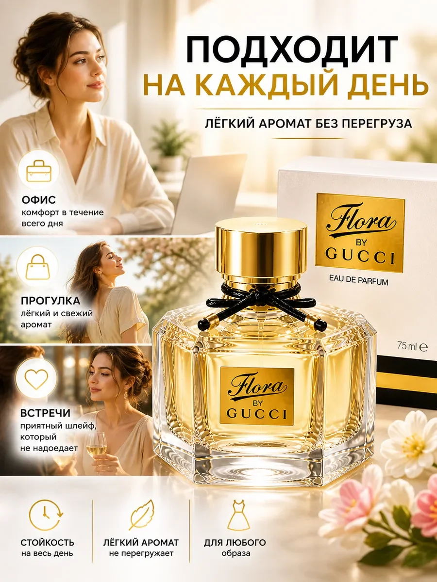 Flora Gucci (Флора Гуччи) духи женские 75 мл - миниатюра 4