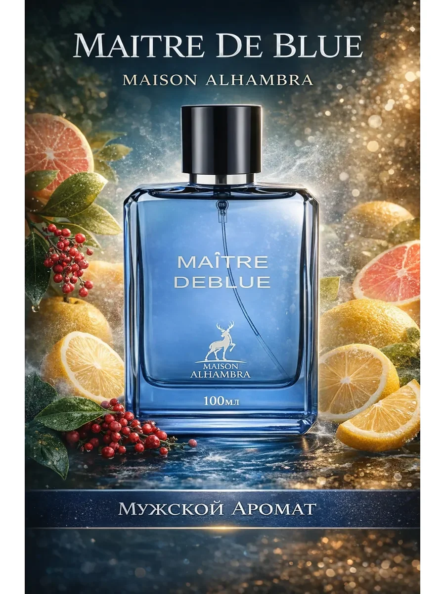 Арабские духи мужские Maitre De Blue 100ml - изображение 1