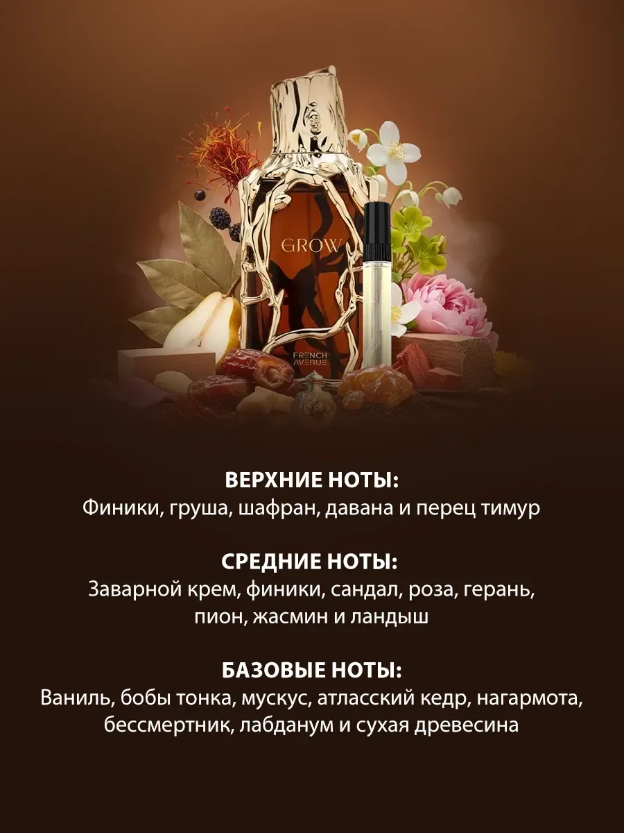 Пробник арабские духи мужские, женские Grow 5ml - миниатюра 3