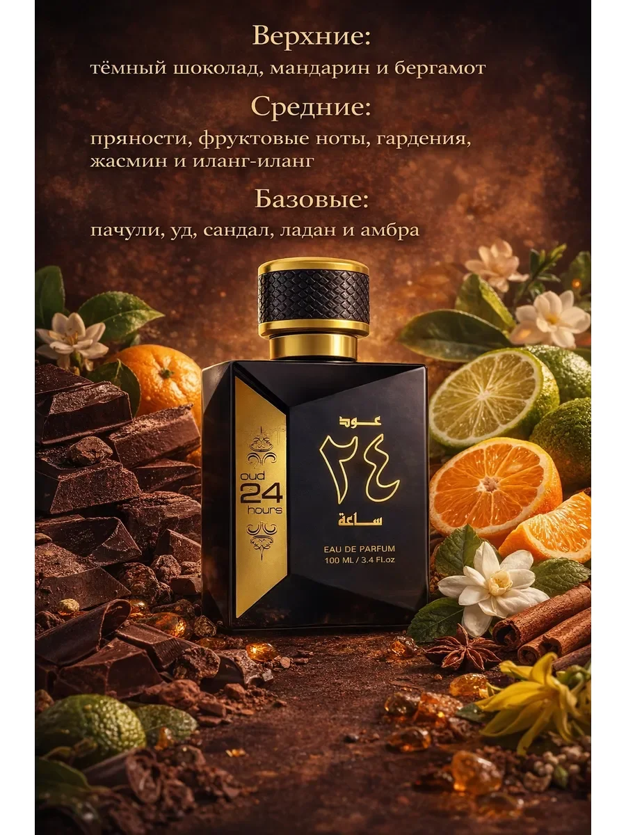Арабские духи Oud 24 Hours+Deo 100ml - миниатюра 2
