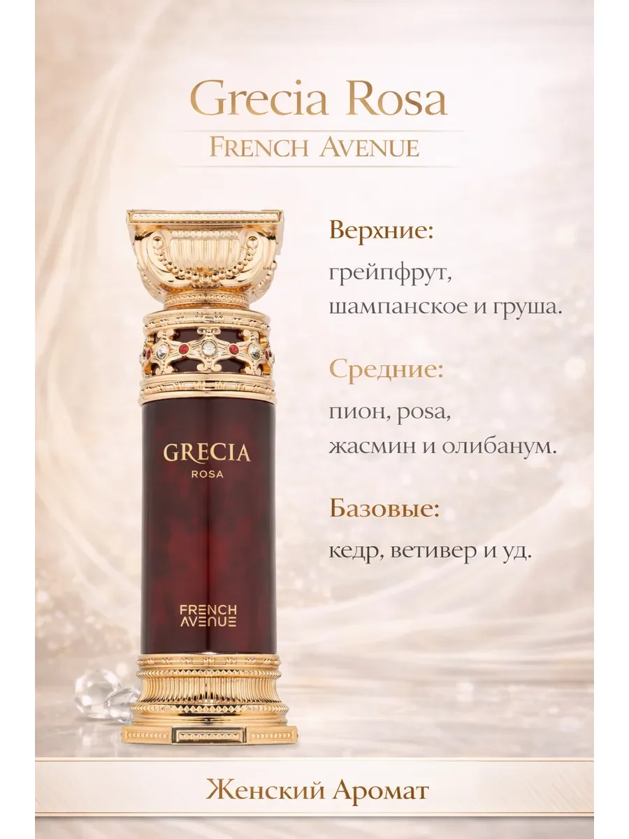 Арабские духи женские Grecia Rosa 100ml - миниатюра 2