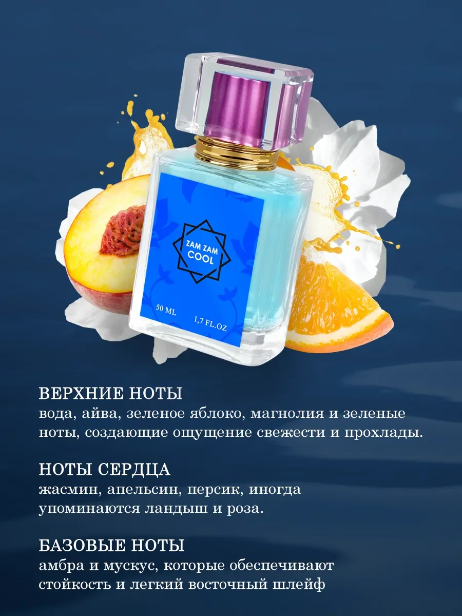 Духи мужские, женские Zam-Zam Cool 50ml - миниатюра 2