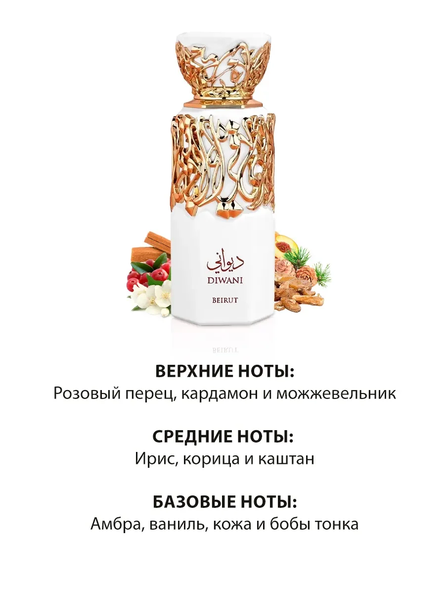 Арабские духи женские,мужские Diwani Beirut 100мл - миниатюра 3