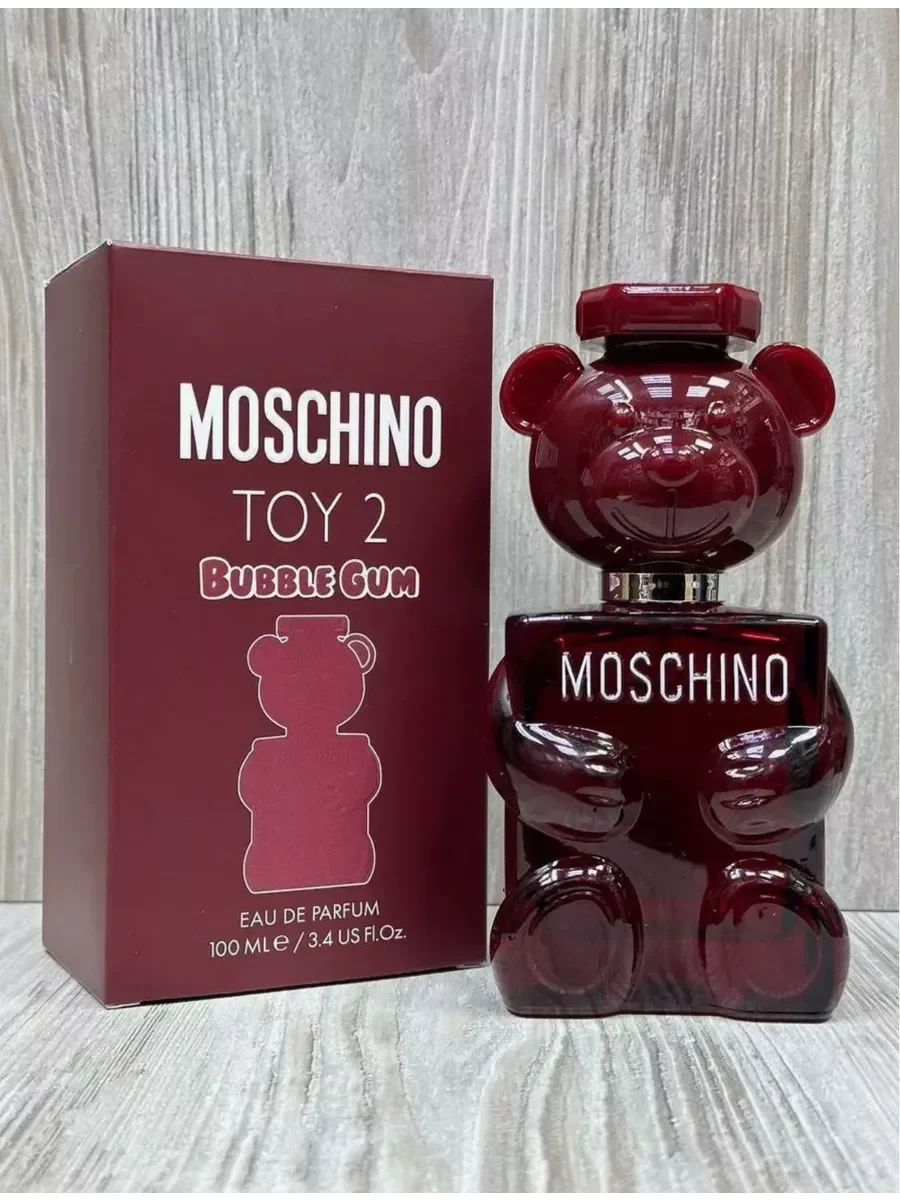 Женские духи Toy 2 Bubble Gum Москино бордовый мишка 100 мл - миниатюра 4