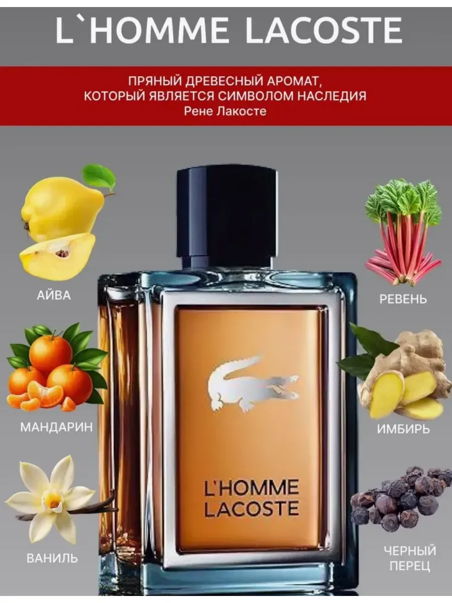 Духи Lacoste L’Homme мужской 100 мл - миниатюра 3