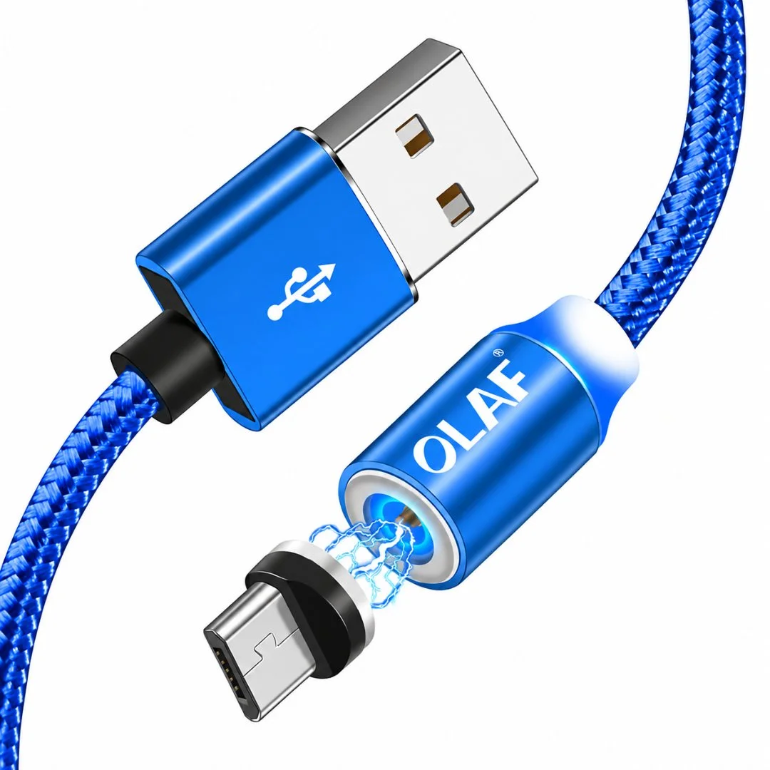 Магнитный Кабель OLAF, Micro USB, 1м, Синий - изображение 1