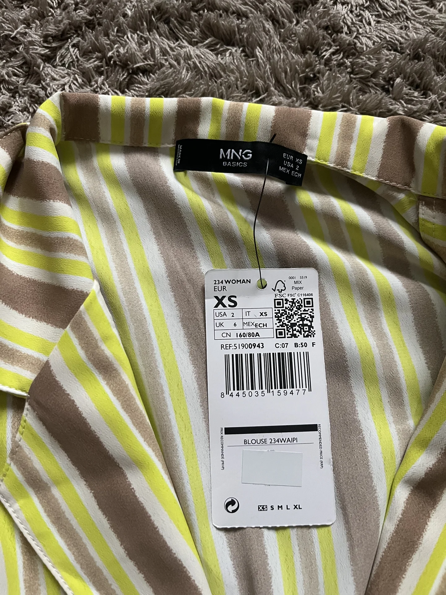 рубашка в подоску mango - миниатюра 2