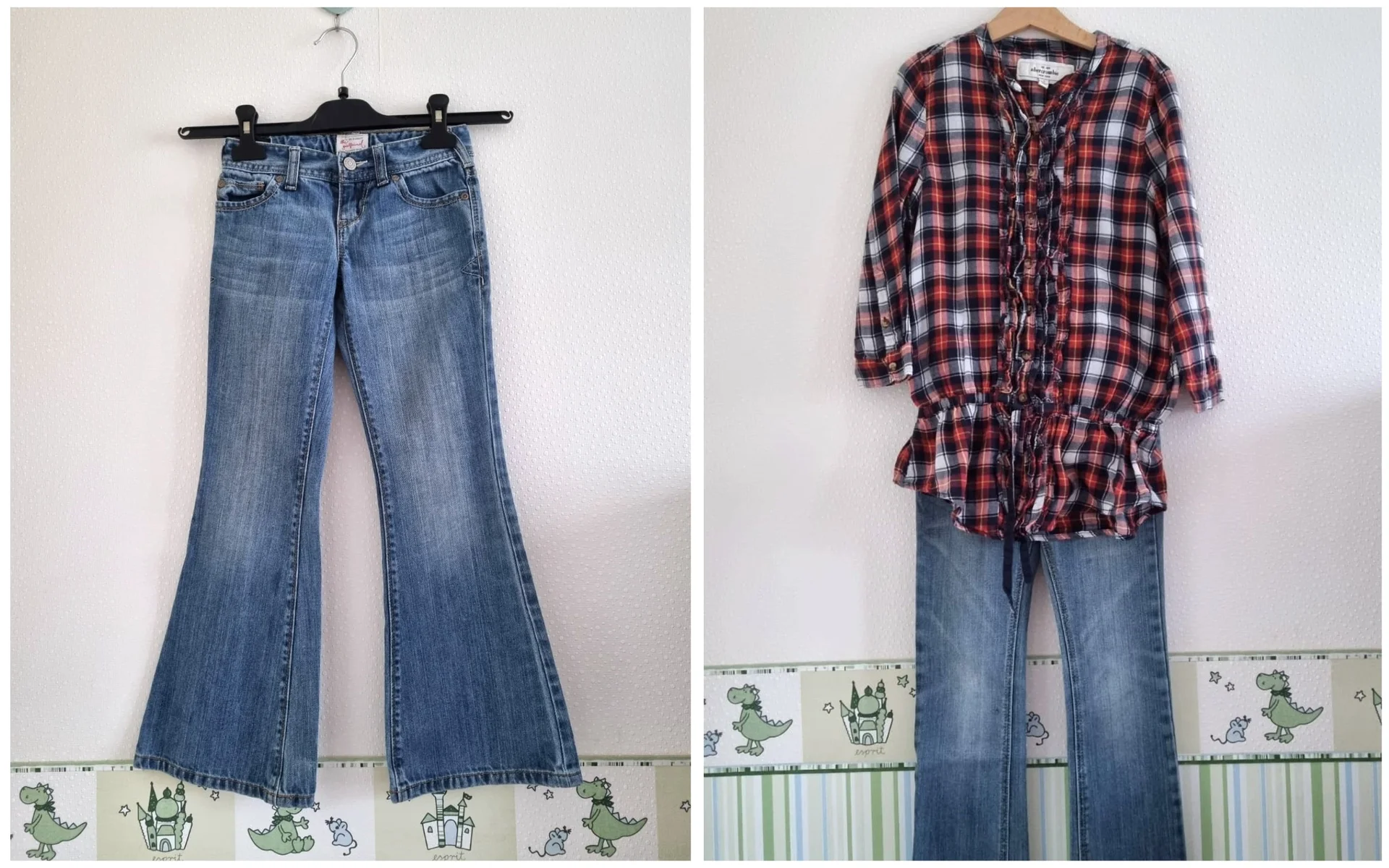 Джинсы-буткаты Old Navy + рубашка Abercrombie - изображение 1