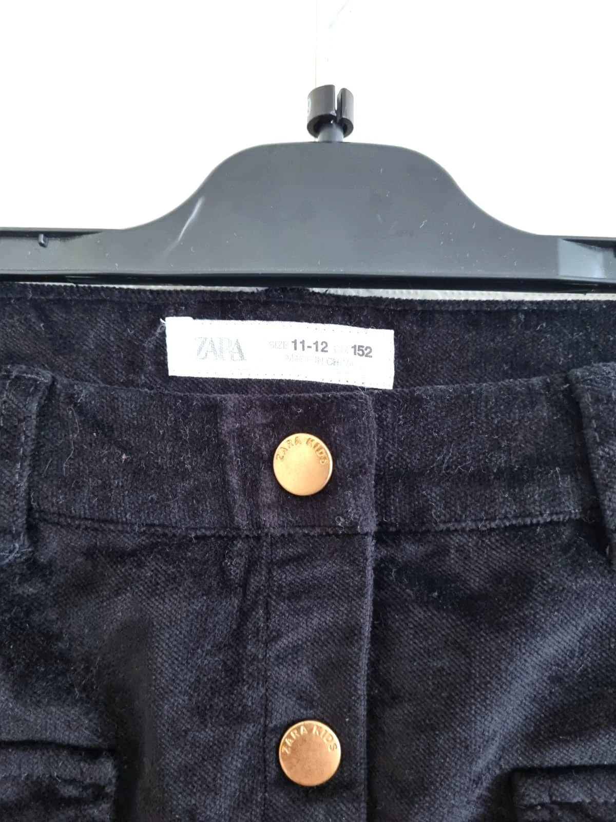 Юбка бархатная черная Zara 11-12/152см - миниатюра 3