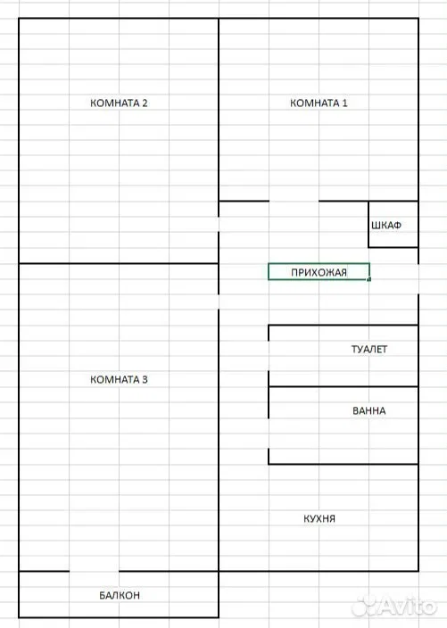 3-к. квартира, 65 м², 3/5 эт. - миниатюра 3